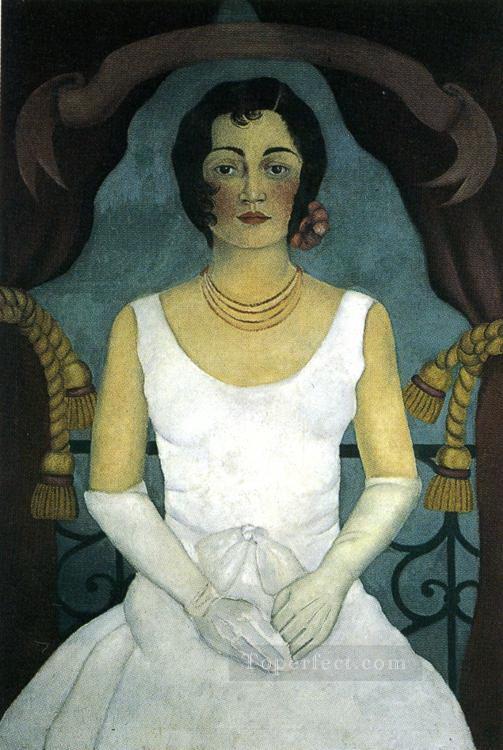 Retrato de una mujer de blanco feminismo Frida Kahlo Pintura al óleo